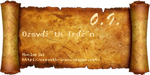 Ozsváth Irén névjegykártya